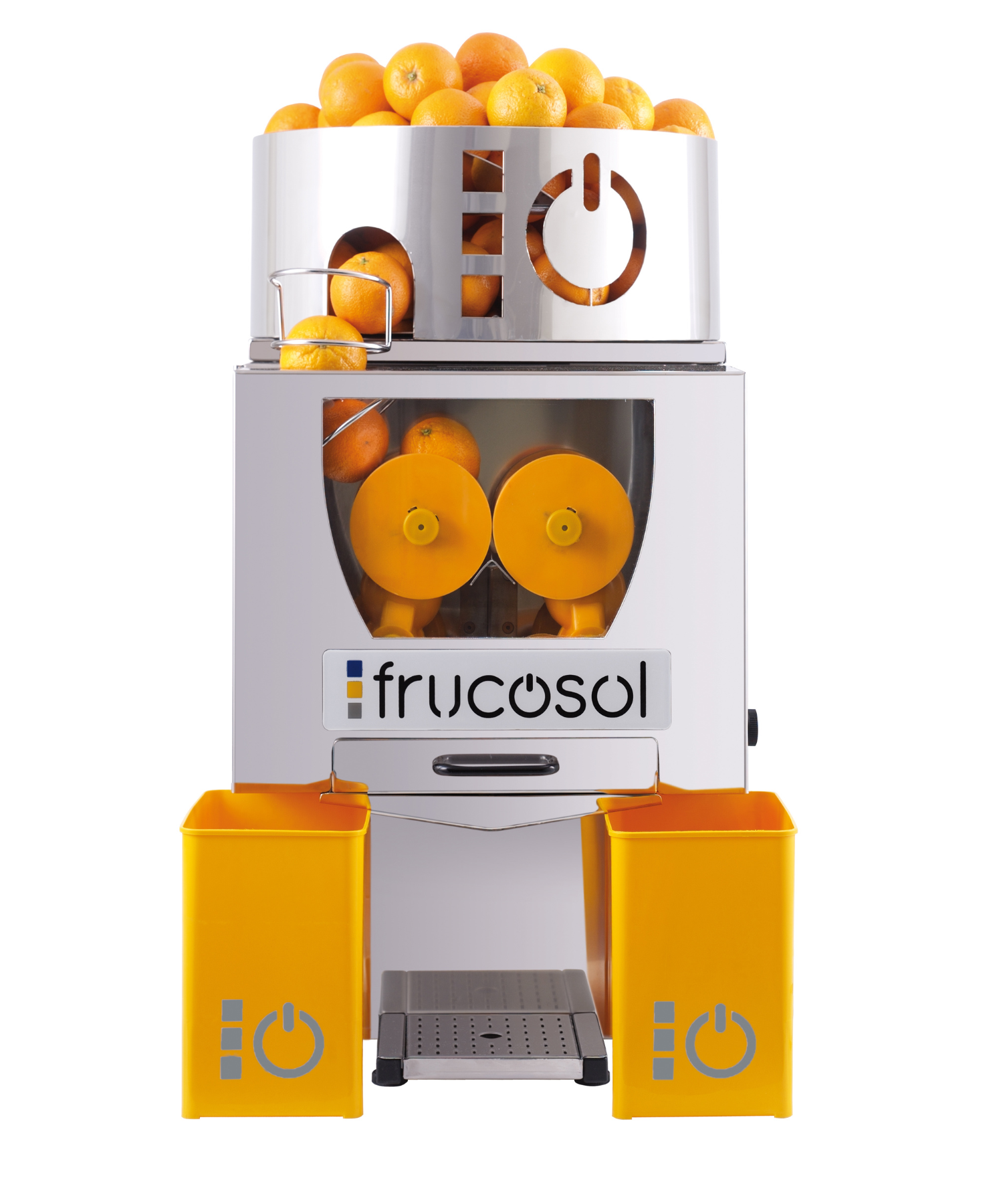 Exprimidora automática de naranja Frucosol F50A con producción de 2 litros por minuto